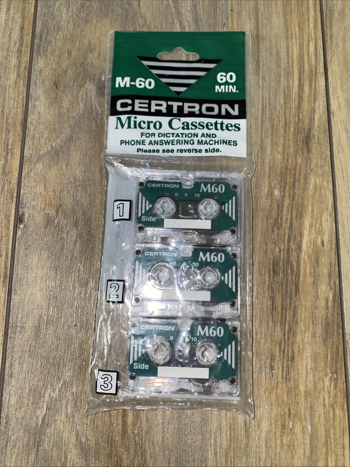 Certron Microcassette For Dictation and Phone Answering Machines 3 Pack NEW