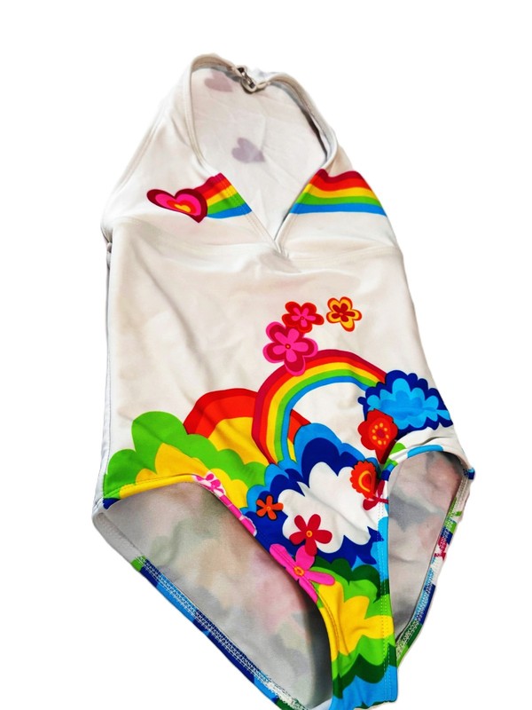 Sand N Sun Girls Colorful Multicolor Rainbow One Piece  7/8