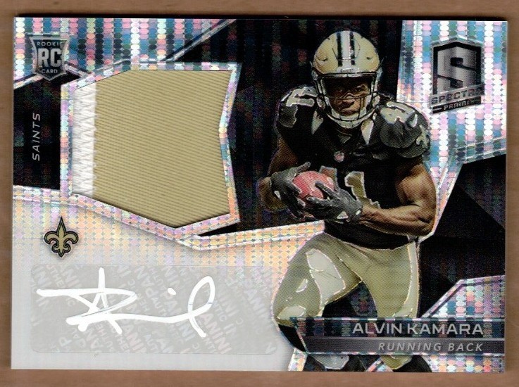 2017 Panini Spectra Rookie Patch Auto Neon Black Light #213 Alvin Kamara #2/10