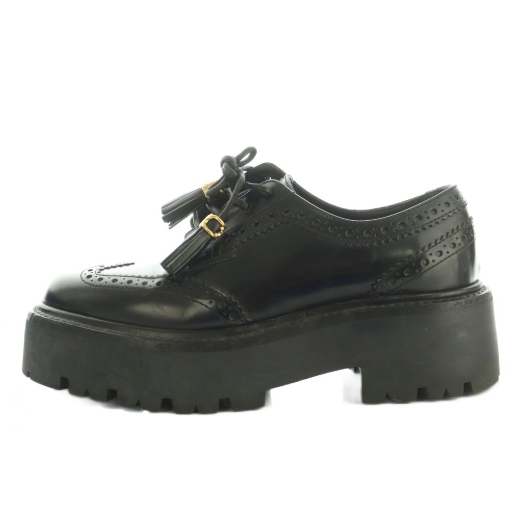 CELINE Flat Shoes Women's Size 36.5 Black Leather image 2