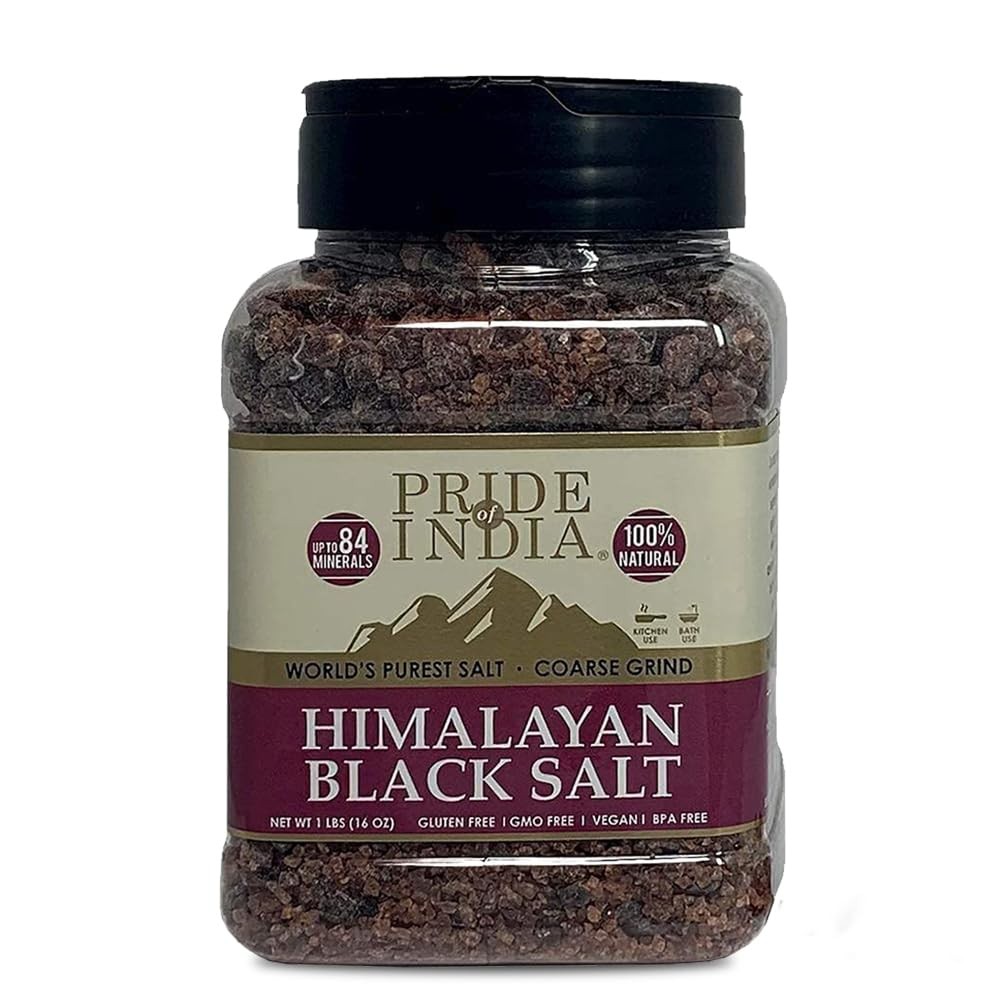 Pride Of India - Himalayan Black Salt - Coarse Grind, 1 Poun