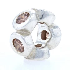 New Pandora Bead Charm Sterling Silver 790226BCZ Spacer Lights Brown CZ Retired