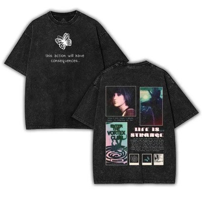 Life is Strange Max Caulfield Washed 2 sided printed Oversize Unisex Cotton tee