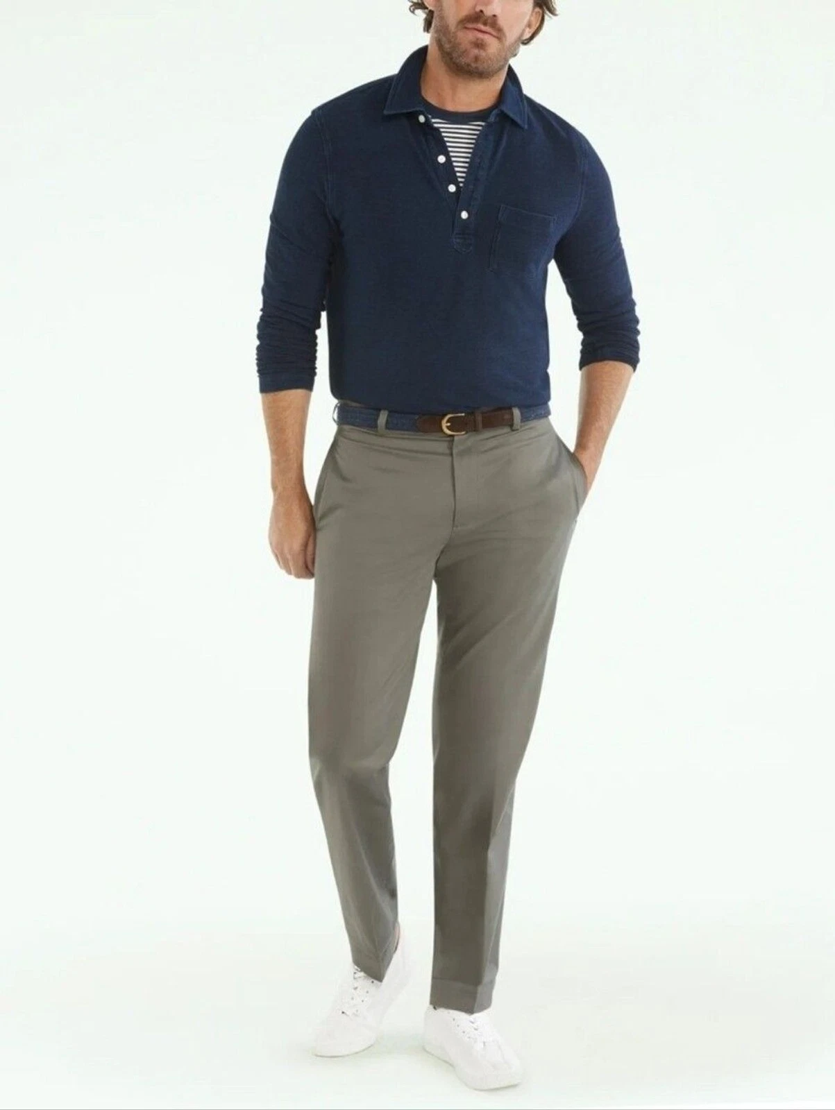 Brooks Brothers Advantage Chino Milano Fit Dark Gray Men's 38x30