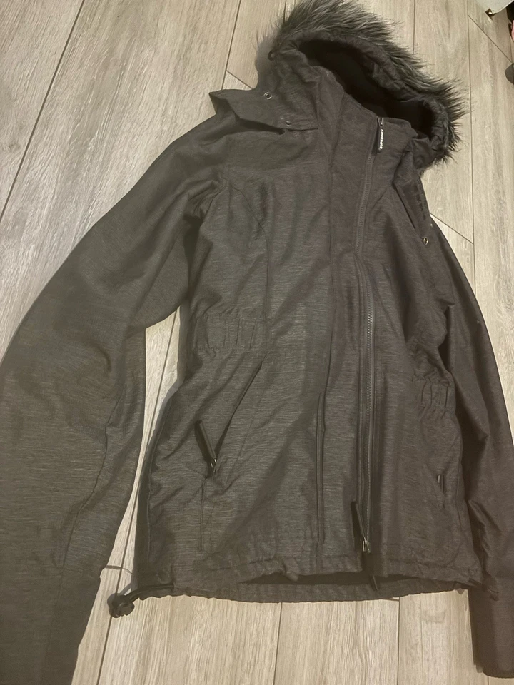 Superdry Wind Attacker Jacket L Black Fur Hood Wool Lined Multi-Zip Engineered - Image 2 of 4