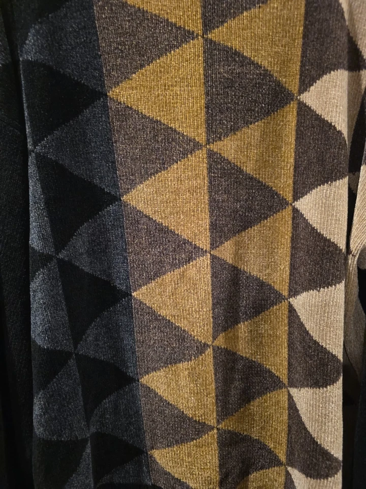 Suéter De Colección Y2K Años 90 Dockers Talla M Triángulos Geométricos Suave Chenilla Multicolor Foto 4 de 4