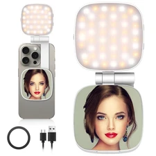 Magnetic Selfie Light Compatible for MagSafe iPhone, CRI 95+ 700lx/0.3m Foldi...