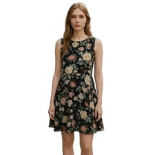 Tommy Hilfiger Navy Floral Print Sleeveless Midi Dress Size 4 NWT