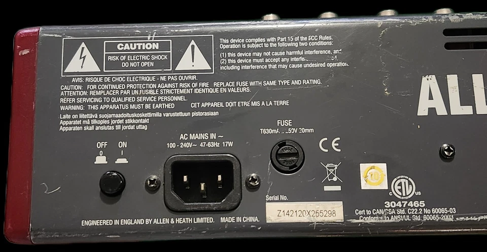 Allen and Heath ZED14 14-Channel Mixer Pre-Owned- See Description  - Image 4 of 4