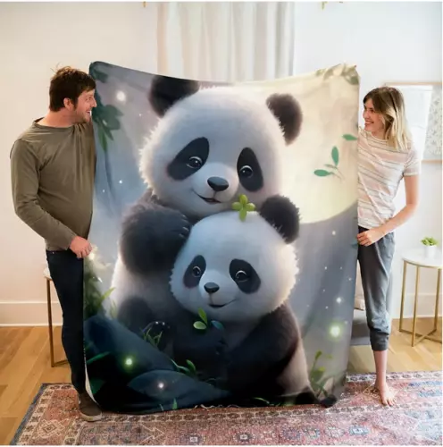 Panda Throw Blanket  51x59"  Soft, Lightweight All Season