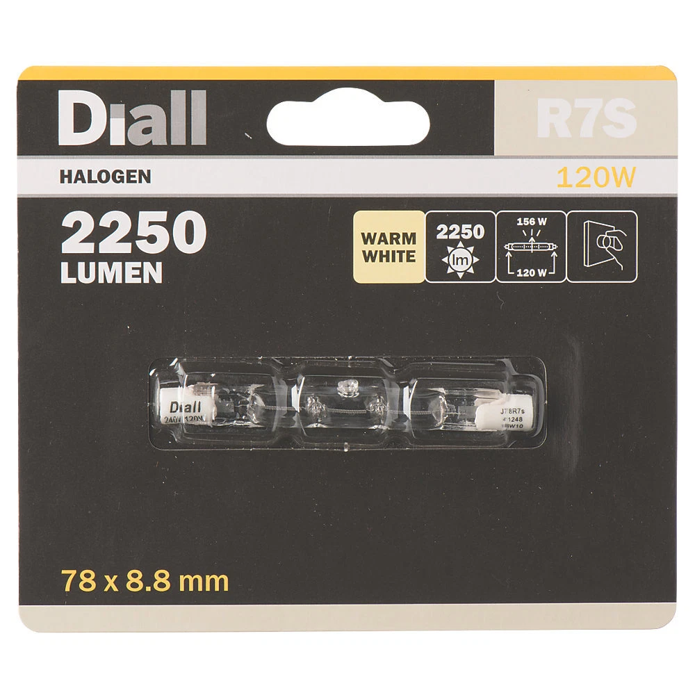 DIALL R7S LINEAR HALOGEN LIGHT BULB 2250LM 120W 78MM eBay