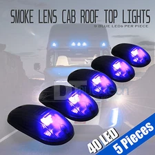 5pcs Smoked LED Roof Top Truck SUV Cab Marker Running Clearance Lights Set Kit