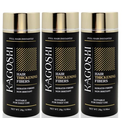 3x KAGOSHI Haarfasern Haarverdichter Streuhaar Haarpulver Hair Building Fibers