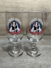 SAMUEL ADAMS Footed Beer Chalice Boston Lager .25 Liter Set of 2 Stemmed Glasses