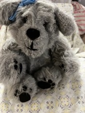 Vintage Gray Teddy Bear Plush Black Felt Nose Button Eyes Stuffed Animal 1983