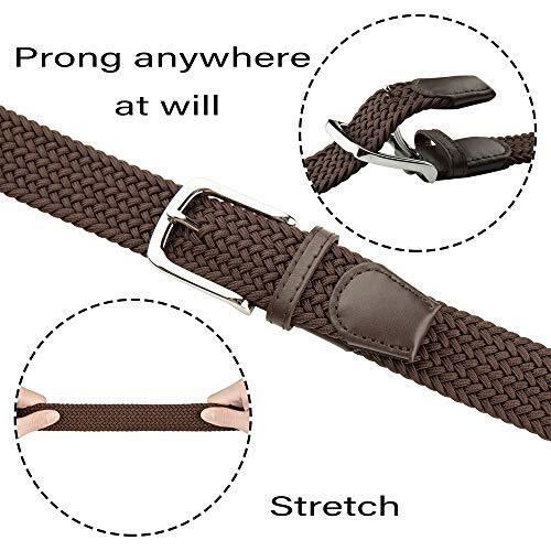 Elastic Braided Belt, Stretch Woven Belt in Medium (for waist 32"-35") Coffee - Picture 3 of 6