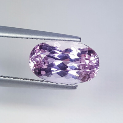 Stunning Silver Pink Oval Transparent Natural Kunzite 4.92ct Untreated