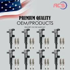 8X Ignition Coil +16X Spark Plug OEM For 08-13 Chrysler Dodge Jeep 4.7L V8 UF601