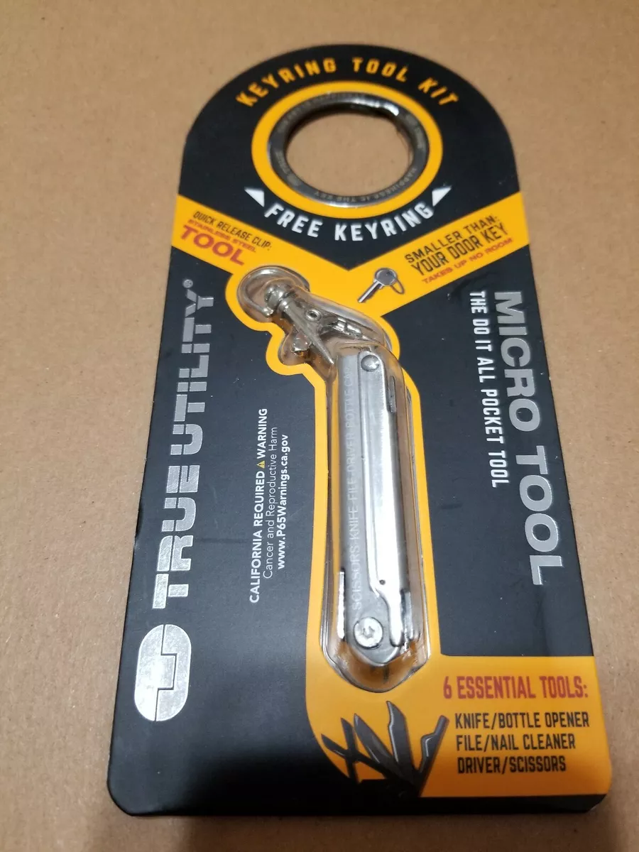 True Utility MicroTool. Free Key Ring Included. Mini Multi Tool, TU242.