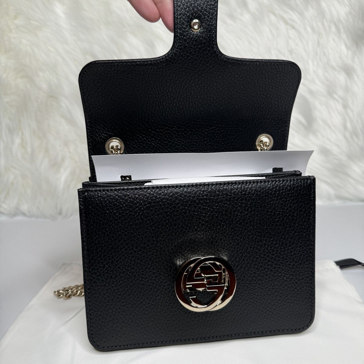 NEW Gucci Black Icon GG Interlocking Small Crossbody Bag | eBay NEW Gucci Black Icon GG Interlocking Small Crossbody Bag | eBay