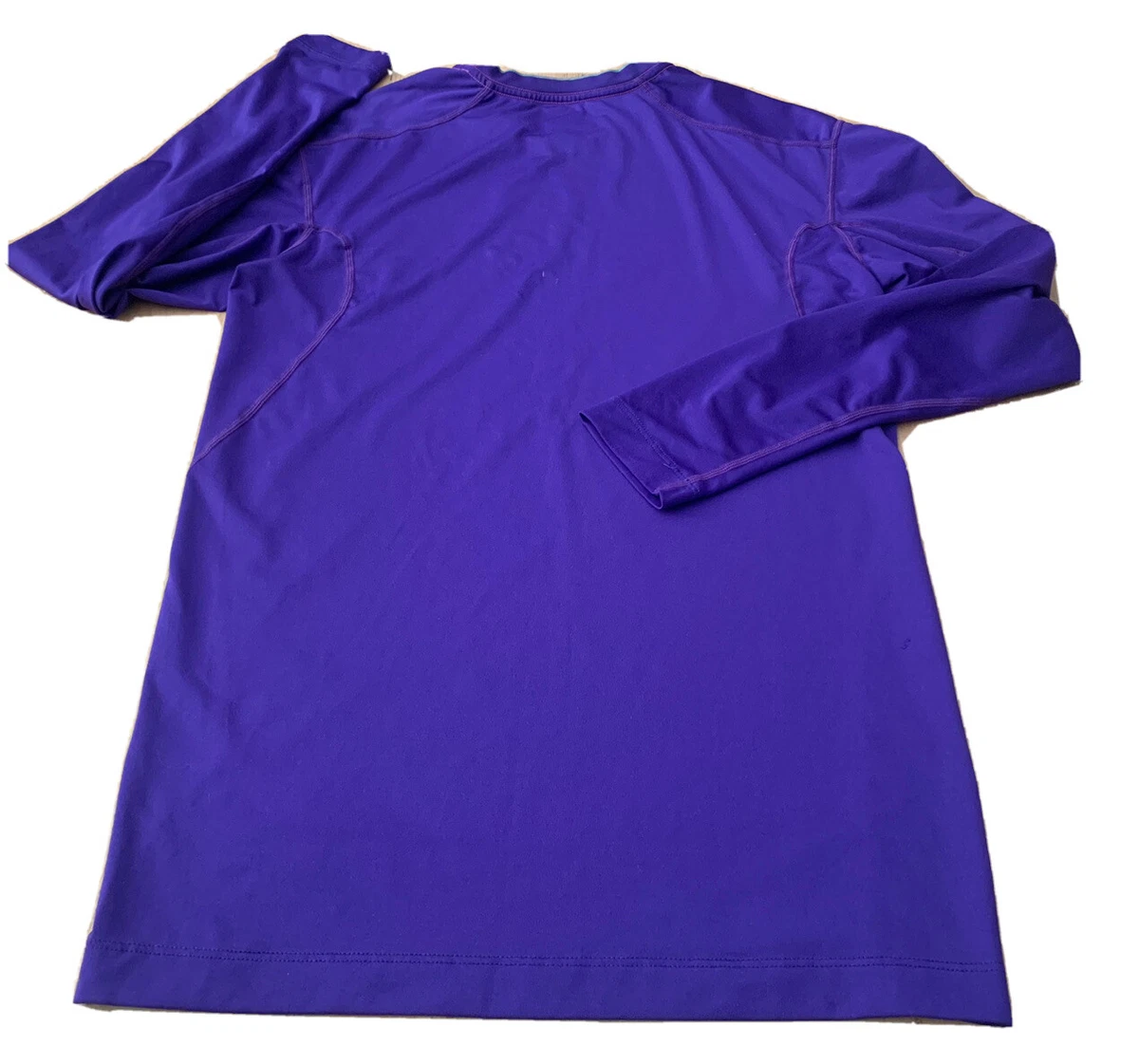 Nike Pro Compression Shirt Men s Large Purple Gray Dri Fit Long Sleeve