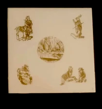 Vintage Alice In Wonderland Tea Party Pilkington England Footed Tile Trivet New