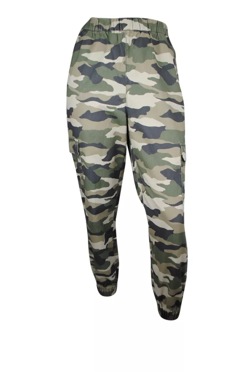 Womens H M Utility Cargo Joggers Camo Bottoms Size 4 6 8 10 12 14