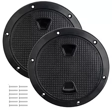 2X Boat Hatch Lid Black 6 inch Round Non Slip Inspection Hatch ABS