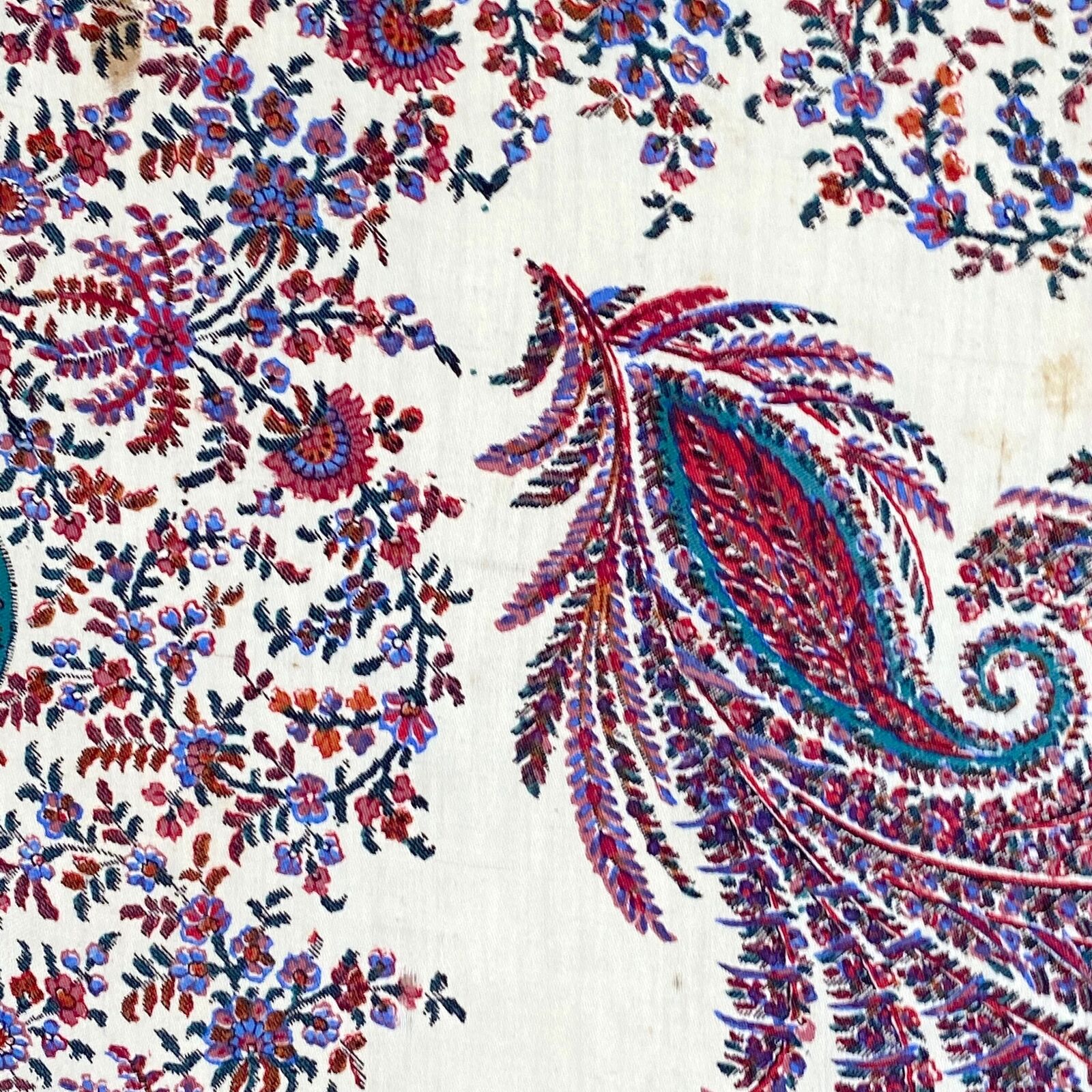 Paisley shawl 19th century antique wool textile p… - image 8