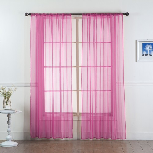 Set of (Two) 2 Sheer Curtain Panels - Window Panels in Many Sizes and Colors - Picture 105 of 109