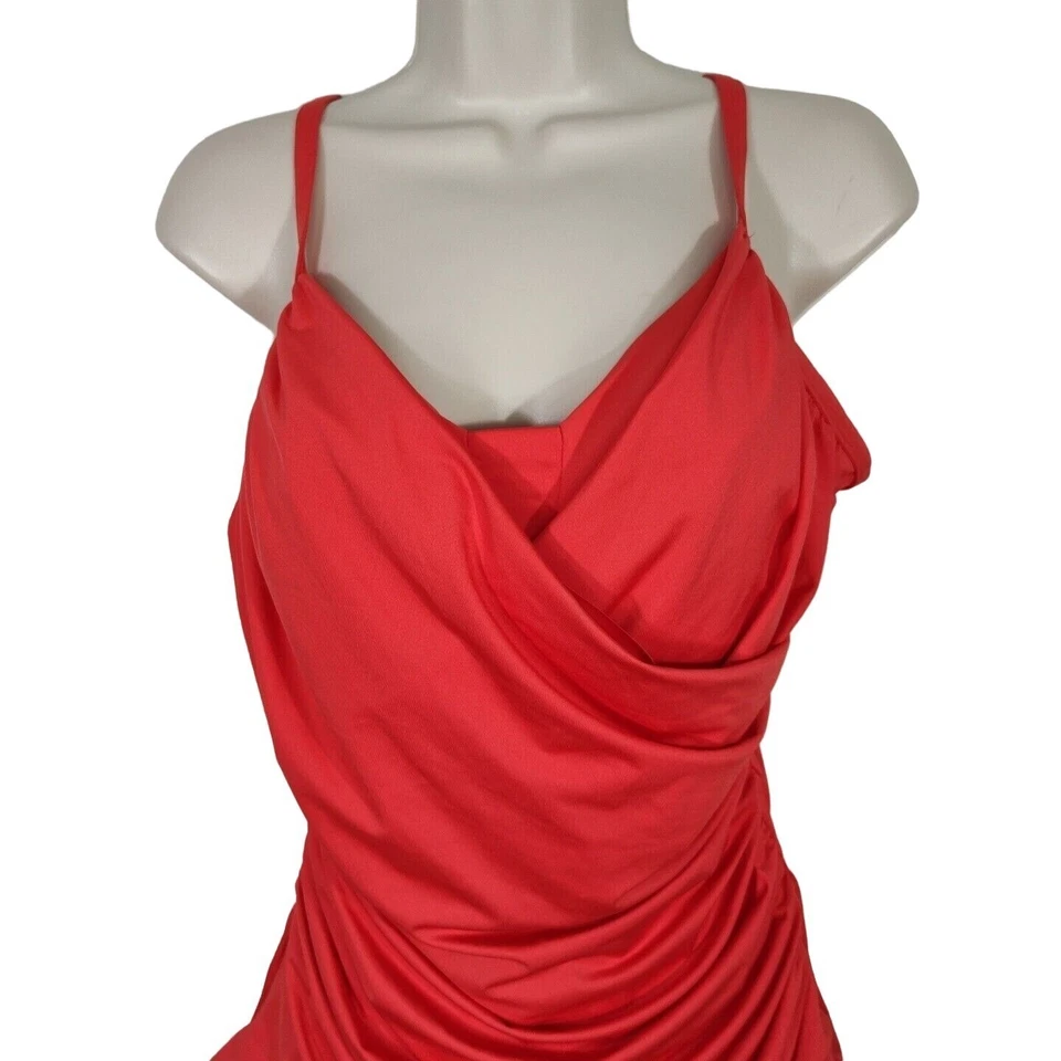 Tropical Escape Orange One Piece Swimsuit Women Size 16 Removable Padding NEW - Image 2 of 4