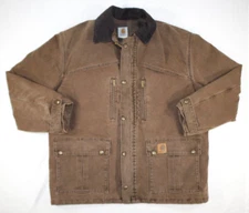 Vintage Carhartt Coat Men's XL Chore Duck Canvas Blanket Lined CB2582 Brown