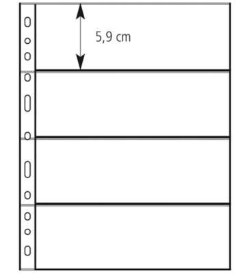 10 schwarze Einlageblätter ''4 Felder'' (passt in LEUCHTTURM OPTIMA)