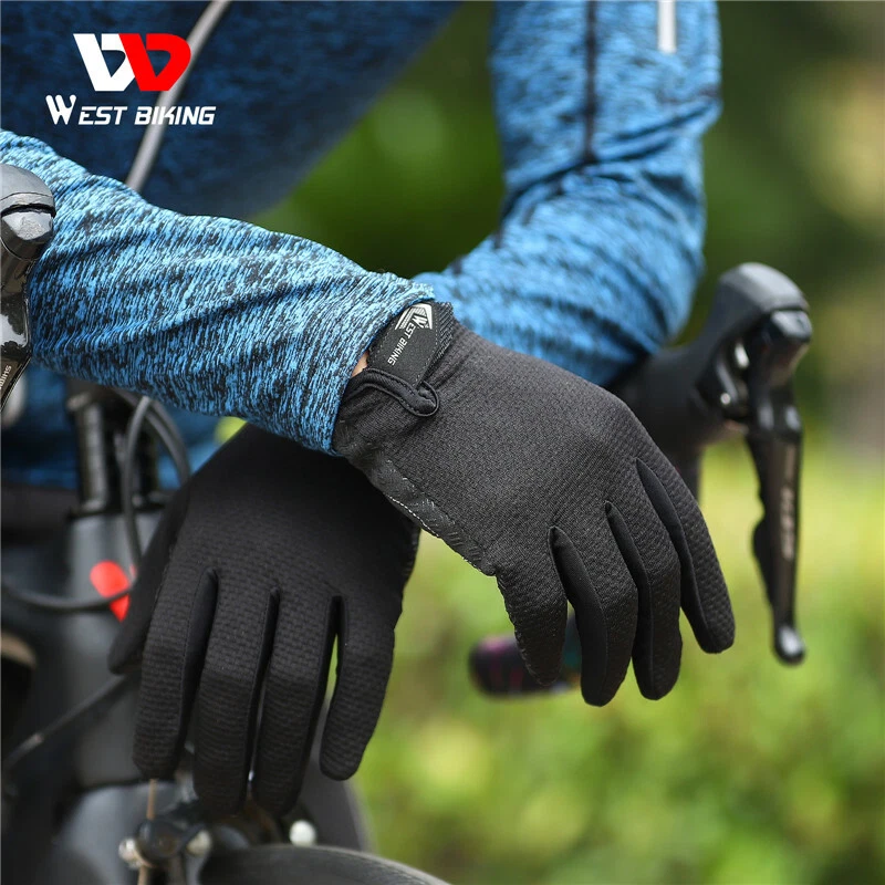 WEST BIKING Breathable Cycling Full Finger Gloves Touch Screen Sports Gloves