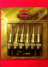 Stagg 002M6B Pro Phone Plugs 6 Pack with Colour Coding
