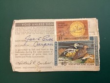 ICOLLECTZONE US RW43 Duck stamp 1970 & Nebraska Hunting stamp on license
