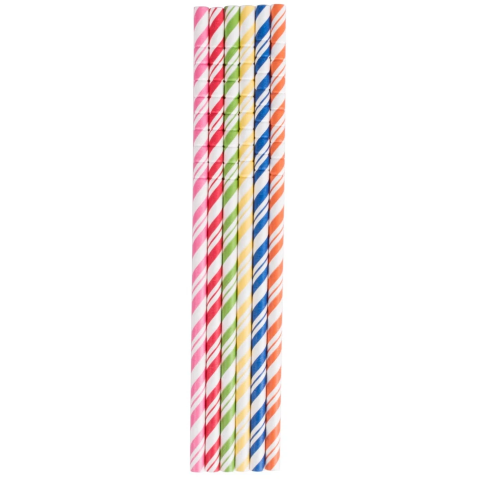 (144 ) PAPER ASSORTED STRAWS 7 3/4" JUMBO UNWRAPPED DRINK/ECO-FRIENDLY/USA MADE - Image 3 of 4