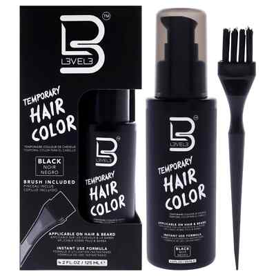 L3VEL3 Temporary Hair Color W/ Brush included for Hair & Beard- Black