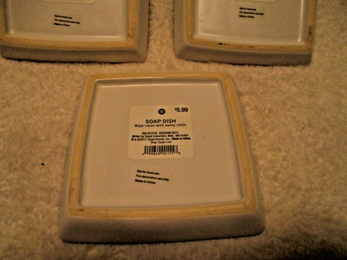 Christmas Soap Dish~Silver Christmas Tree on White Square Dish~4 3/8" Sq.~2012 - Picture 11 of 11