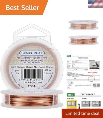 20 Gauge Bare Copper Wire Dead Soft Solid Copper Beading Wire for Jewelry Cra...