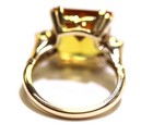 14K Yellow gold Lab grown Radiant Cut Citrine white topaz gemstone ring 6.8g 6.5 — photo 6