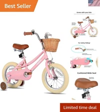 Stylish 14" Girls Bike with Basket and Training Wheels – Perfect for Ages 2-12