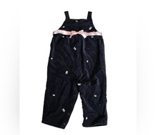 Gymboree, size 12-18 months, vintage Y2K 2004 Black Velveteen Overalls