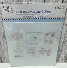 LDRS Creative CHRISTMAS POSTAGE COLLAGE Holiday Stencils