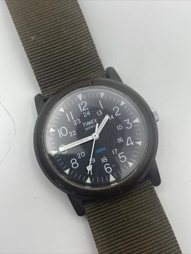 Vintage Timex Field Camper Macgyver Military 24 Hours Watch Quartz Running Read