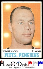 1970-71 Topps #95 Wayne Hicks Pittsburgh Penguins NHL Hockey Card Rookie RC. rookie card picture