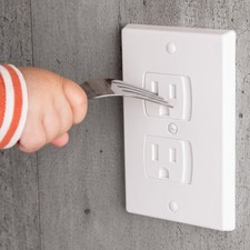 4-Pack Self-Closing Outlet Covers Baby Proofing - for Standard Single White