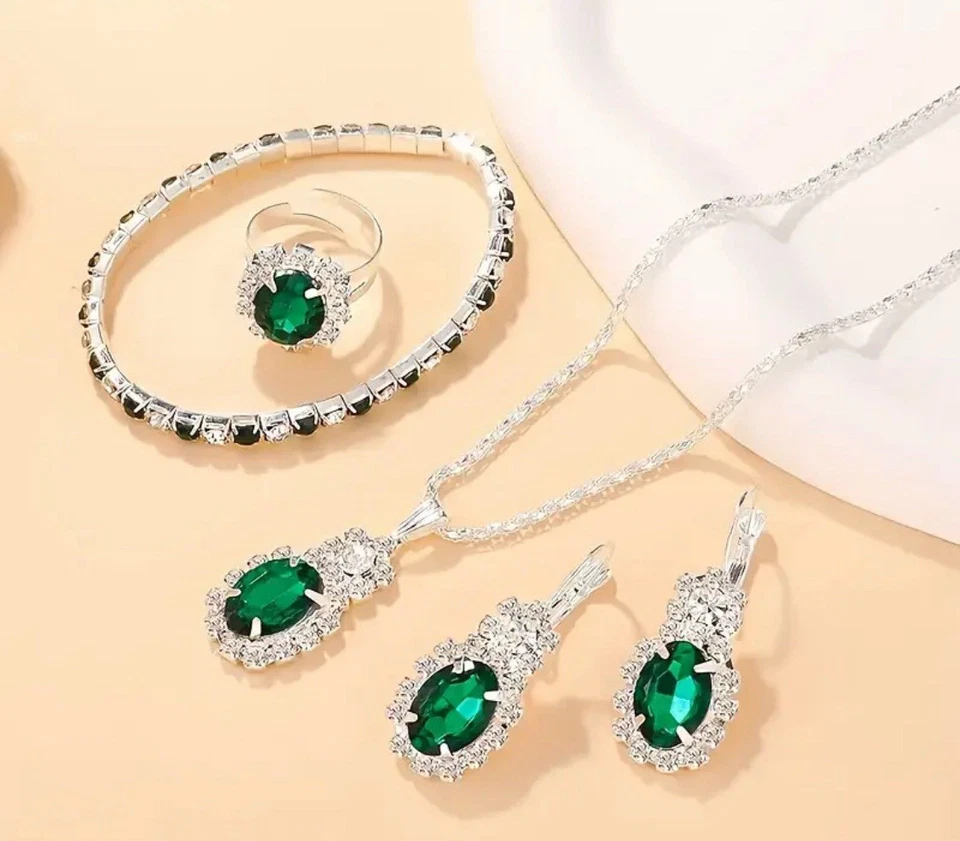 Juego de Joyería Vintage para Mujeres S925 Plata 5 Piezas: Collar con Colgante Foto 4 de 4