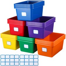 24 Pcs Plastic Cubby Storage Bins Classroom Cubby Organization With Self Adhesiv
