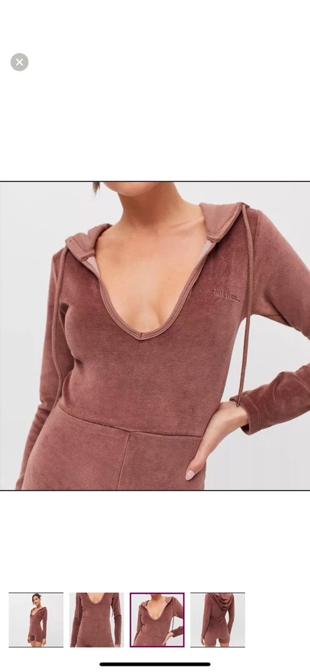 Urban Outfitters Pantalones Cortos y Manga Corta Mameluco/Mono/Traje de Gato Terciopelo Marrón Foto 3 de 4